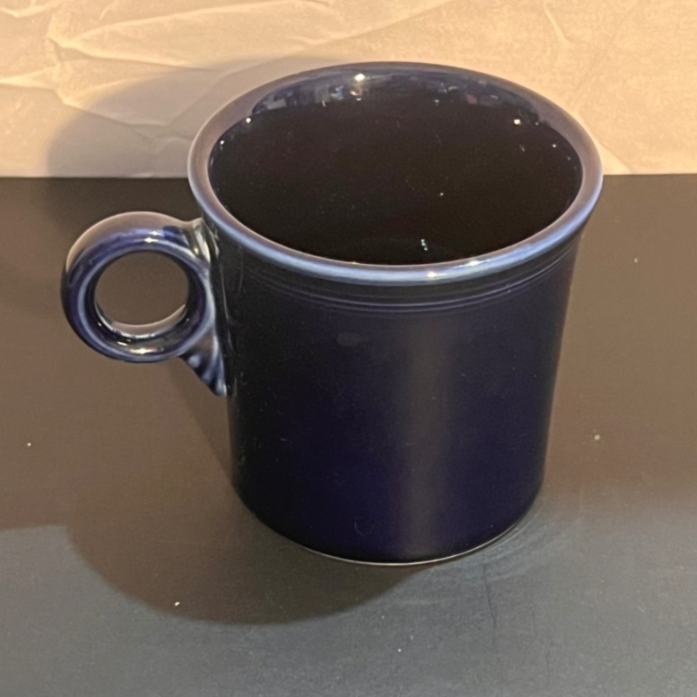 Fiesta 10oz Ring Handle Mug Navy‎ Blue Cobalt HLC USA Excellent Concentric Rings